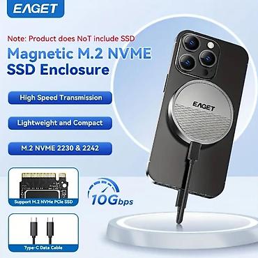 disk: EAGET Maqnitli M.2 2230 2242 Nvme SSD Korpusu SSD Qutusu USB C 3.2 — 1