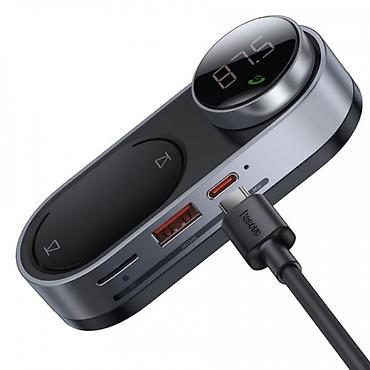 car mp3: Baseus Solar FM Modulator Car Wireless MP3 Player Bluetooth 5.0 USB TF — 1