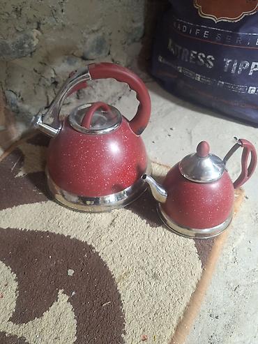 dəm cayniki: İşlənmiş, rəng - Qırmızı, Çaydan, 2,5 bucket volume l, Azərbaycan — 3