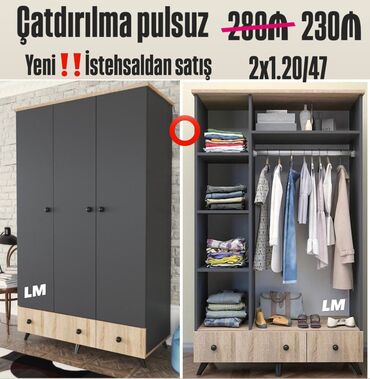 Masa və oturacaq dəstləri: Yeni, Açılan, 3 qapılı Qarderob, paltar dolabı