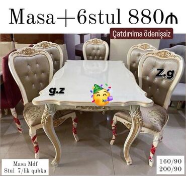 Комплекты столов и стульев: Masa desti yeni qonaq otağı mebeli keyfiyyətli cehizlik mebel masa ve