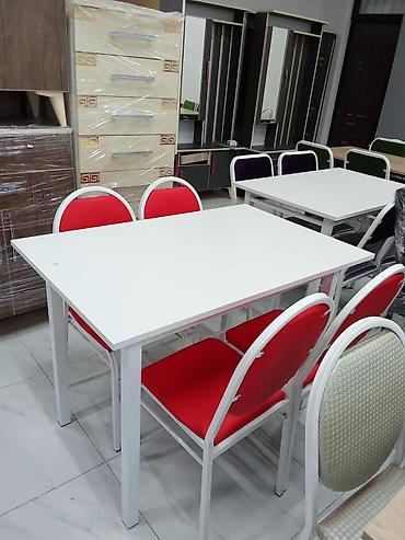 ofis stul: Mətbəx üçün, Yeni, Açılmayan, Dördbucaq masa, 4 stul — 6