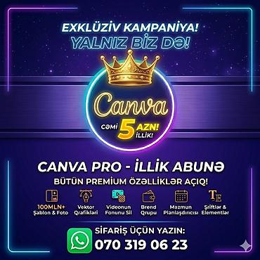 çanqan uni z: ✨ CANVA PRO — 1 İLLİK PREMIUM HESAB ✨ ✅ Şəxsi hesabınıza əlavə olunur — 1