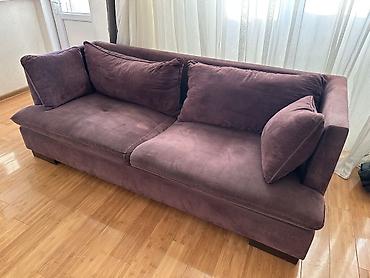 Divanlar: Bənövşəyi rəngdə geniş, yumşaq divan 200x90x70 sm - Üslub: müasir — 1