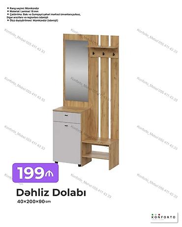 Mebel: Dəhliz Dolabı – 40×200×90 sm - Material: 18 mm laminat - Rəng seçimi — 1