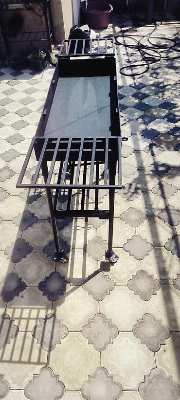 paxla: Metall manqal/BBQ arabası - Material: qalın metal konstruksiya, toz — 3