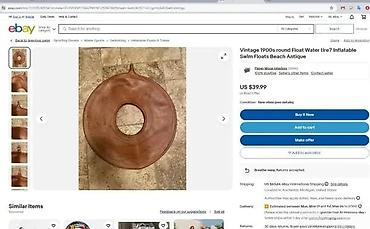 igracke za bazen: Gumeni prstenasti jastuk na naduvavanje sa metalnim ventilom. - — 4