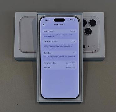 Apple iPhone: IPhone 17 Pro Max, 256 GB, White Titanium, Zəmanət, Simsiz şarj, Face ID — 4