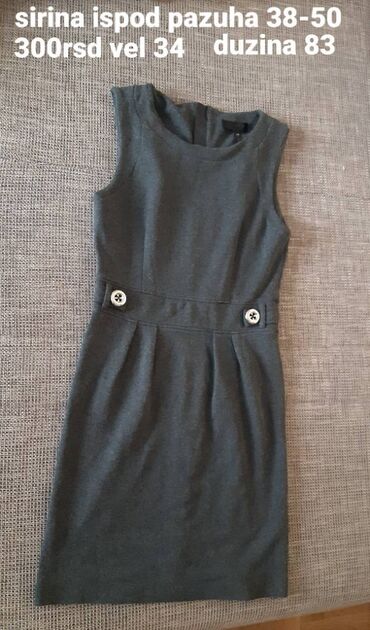 koštana haljine: XS (EU 34), bоја - Crna, Everyday dress, Kratkih rukava