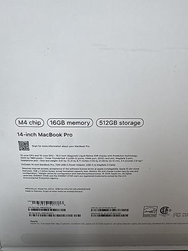 macbook pro i5: Новый, Apple M4, ОЗУ, RAM: 16 ГБ, В рассрочку — 6