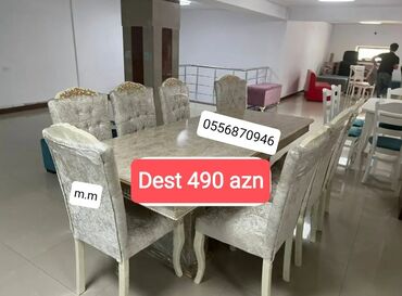Masa və oturacaq dəstləri: Qonaq otağı üçün, Yeni, Açılmayan, Dördbucaq masa, 6 stul -da lalafo.az — 12 Masa və oturacaq dəstləri: Qonaq otağı üçün, Yeni, Açılmayan, Dördbucaq masa, 6 stul — 12