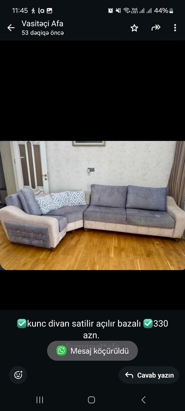 Künc divan, İşlənmiş, Açılan, Bazalı, Çatdırılma yoxdur