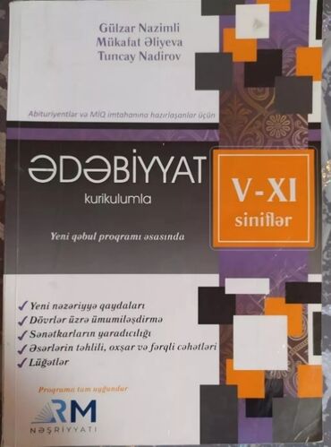 edebiyyat nezeriyyesi test: Ədəbiyyat RM dərs vəsaiti satılır. Qiymət 10 AZN. Çox az istifadə