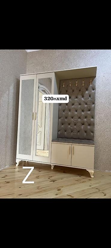 skaf dolab: Yeni, 2 qapılı, Güzgülü, Bej, Açılan, Düz dolab — 1