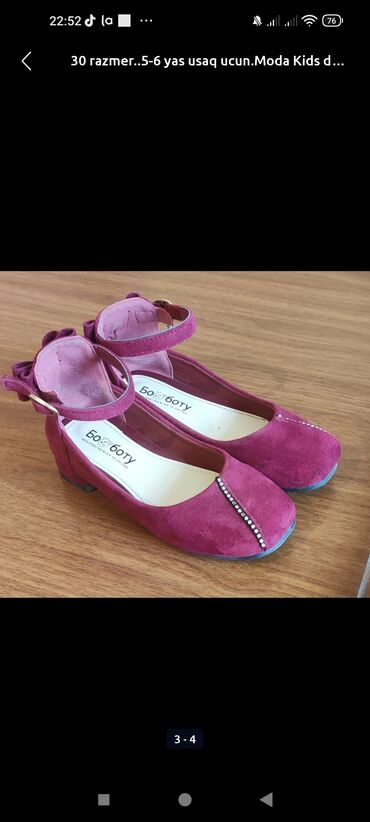 Uşaq ayaqqabıları: Qız üçün, 30 — 4