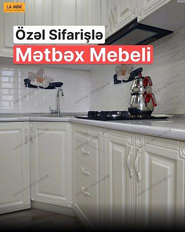 kunc dolablar: Özəl sifarişlə mətbəx mebeli - Klassik üslubda, zərif frezli fasadlar — 1
