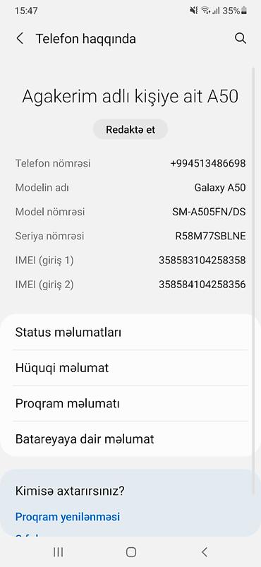 samsung 19: Samsung Galaxy A50, 64 GB, İki sim kartlı — 1