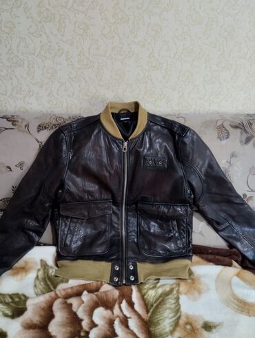 кожанный куртка мужской: Куртка L (EU 40), XL (EU 42), түсү - Күрөң