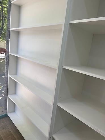 ayaqqabı mebeli: Ağ rəngli modul kitab rəfi/vitrin - Material: Laminat/MDF tipli ağ — 3
