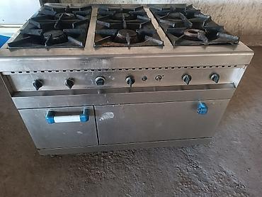 Профессиональная газовая плита на 6 конфорок из нержавеющей стали -