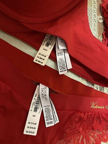 Личные вещи: Victoria’s Secret qadın daxili geyim dəsti - Rəng: canlı qırmızı - — 1
