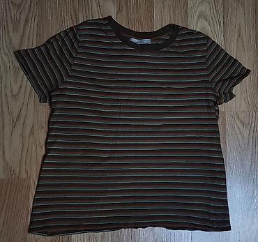 pull and bear: Qadın T-shirt – zolaqlı, qısaqol, dairəvi yaxalı - Rəng/naxış — 4