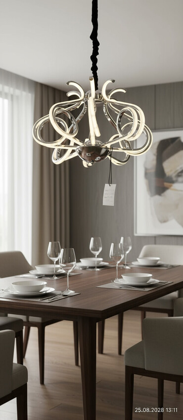 metbex ucun isiqlar: Çılçıraq, 10 və daha çox lampa, Metal
