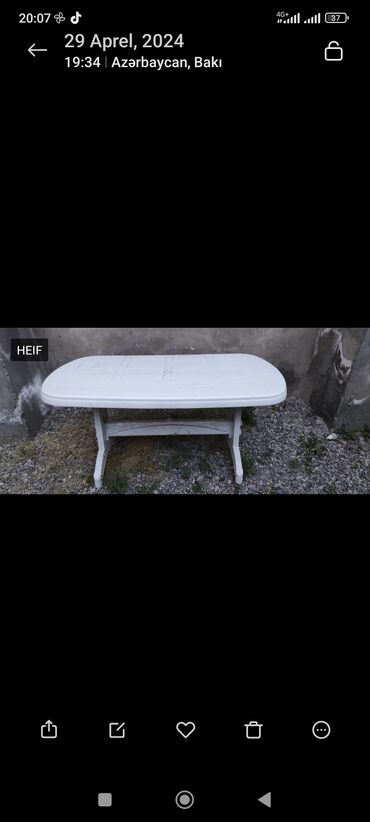 islenmis plastik stol stul: İşlənmiş, Kvadrat masa, 4 stul, Açılmayan, Stullar ilə, Plastik, Türkiyə