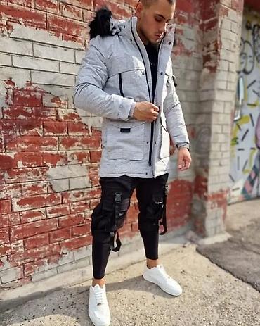 duks north face: Muška zimska parka jakna – siva Veličina M, L, 2XL,3XL - Duža parka — 1