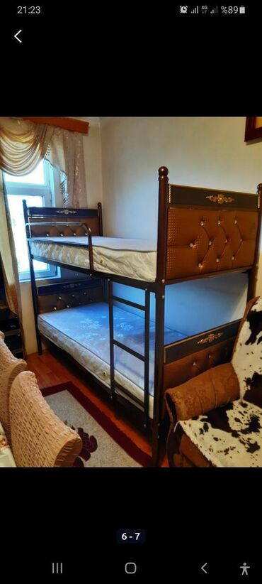 İkimərtəbəli uşaq çarpayıları: Oğlan və qız üçün, Yeni, Çarpayı, Matras ilə, Siyirməsiz — 2