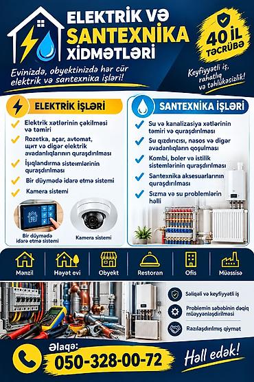 kombi fondital: Elektrik və santexnika xidmətləri — 40 illik təcrübə Elektrik işləri — 3