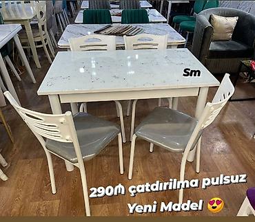 Ev və bağ: Mətbəx üçün, Yeni, Açılmayan, Dördbucaq masa, 4 stul — 3