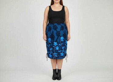 spódnice plisowane midi granatowa: Women`s skirt, size 4XL