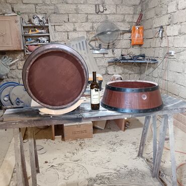 Mebellərin yığılması: Dekorativ yumru dolab-çəllək, sifarişlə hazırlanması. Restoran bar — 2