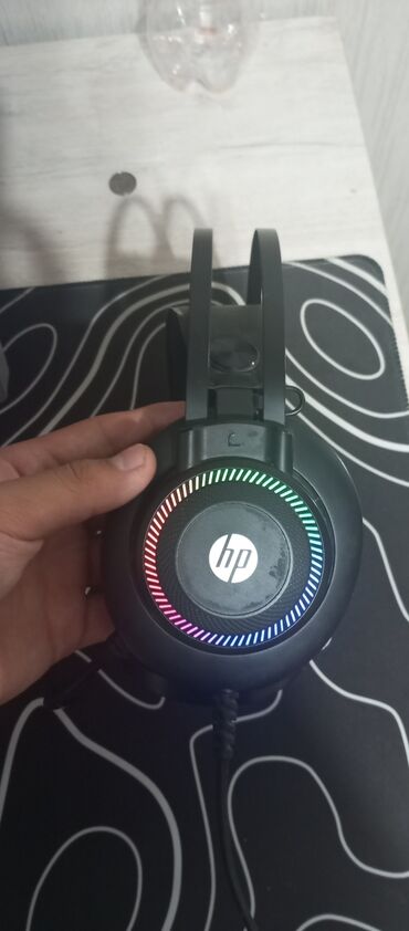 наушник микрофон: Проводная игровая гарнитура HP с подсветкой RGB. Особенности: -