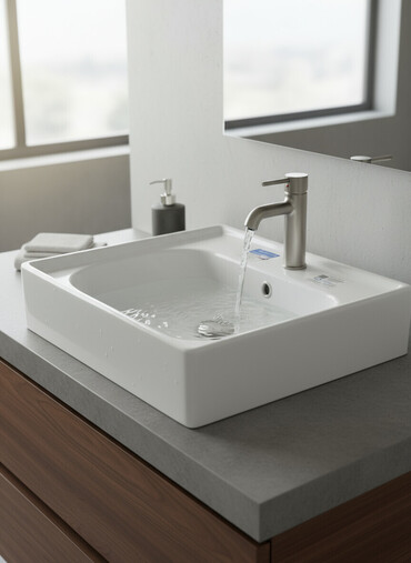 пьедесталом раковина с: Раковина для ванной, Квадратная форма, Материал: Керамика