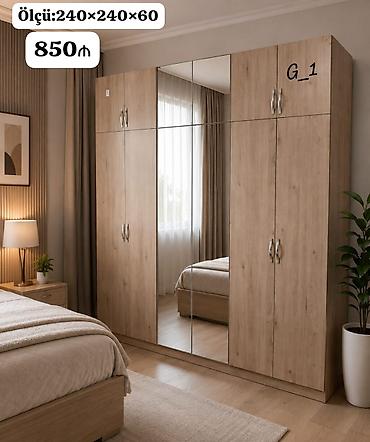 Yataq otağı üçün geniş qarderob şkaf Ölçü: 240×240×60 sm Qiymət: 850