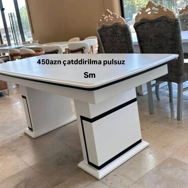 Masa və oturacaq dəstləri: Qonaq otağı üçün, Açılmayan, Dördbucaq masa, 6 stul — 44