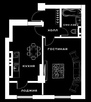 купить квартиру в рассрочку от хозяина: 1 комната, 44 м², Элитка, 14 этаж