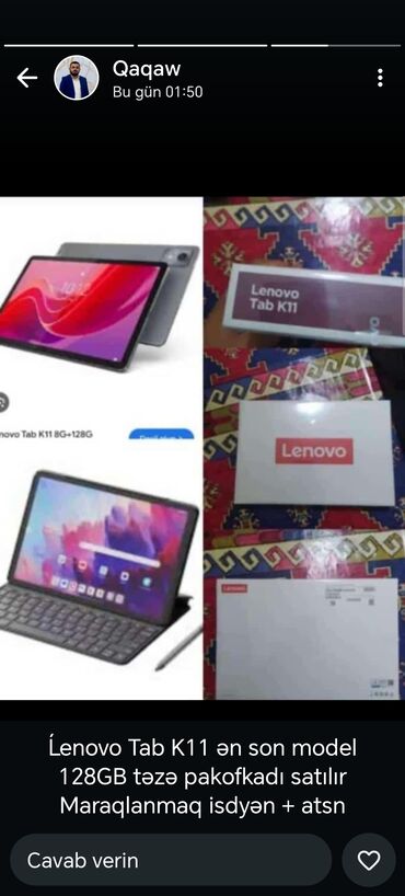 Lenovo: Lenovo, 8,3", 128 GB, Yeni, Ünvandan götürmə