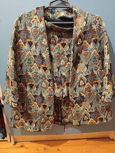 ag jaket: Etnik naxışlı qadın iki parçalı dəst – jaket və şort - Parça: qalın — 1