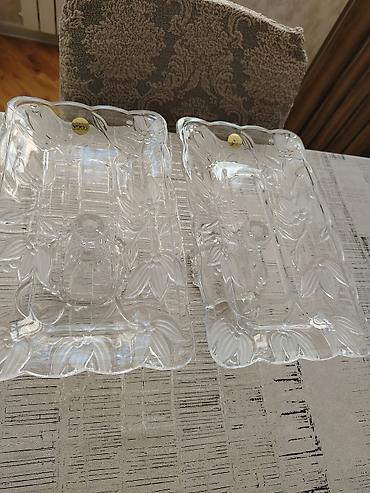 Süfrə qab-qacaqı: Tort və şiriniyyat qabı, rəng - Ağ, Şüşə — 2