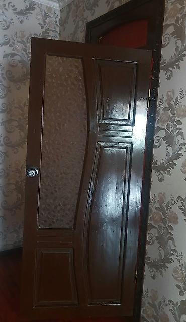 кухини мебел: Межкомнатная дверь, Б/у, Со стеклом, Двухстворчатая, Деревянная, Распашная, Витражная, цвет - Коричневый — 2