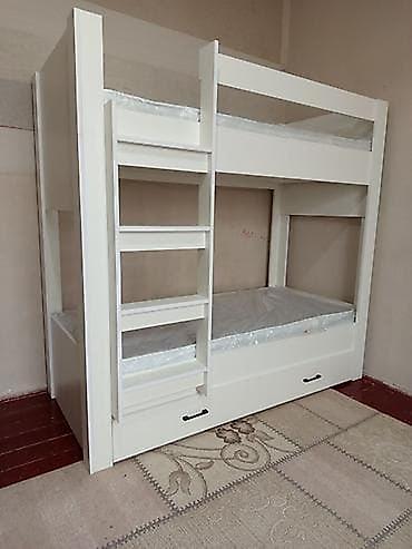 İki mərtəbəli uşaq çarpayısı – modern dizaynlı, ağ rəngdə. - Korpus lalafo.az -da — 1 İki mərtəbəli uşaq çarpayısı – modern dizaynlı, ağ rəngdə. - Korpus — 1