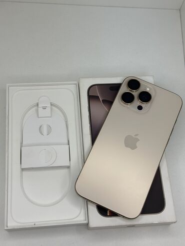 сборка компьютера в бишкеке: IPhone 16 Pro Max, Колдонулган, 256 ГБ, Desert Titanium, Куту, 100 %