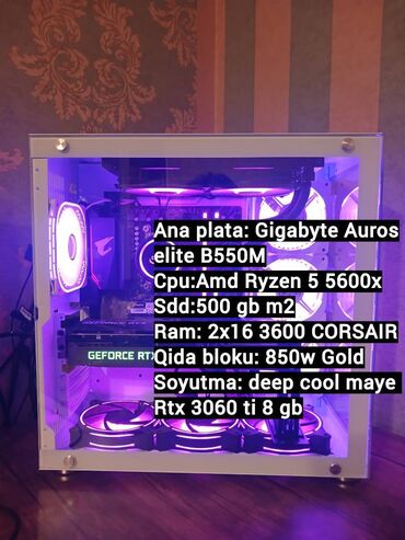 Masaüstü kompüterlər və iş stansiyaları: Satilir. Problemi yoxdur. Ana plata: Gigabyte Auros elite B550M