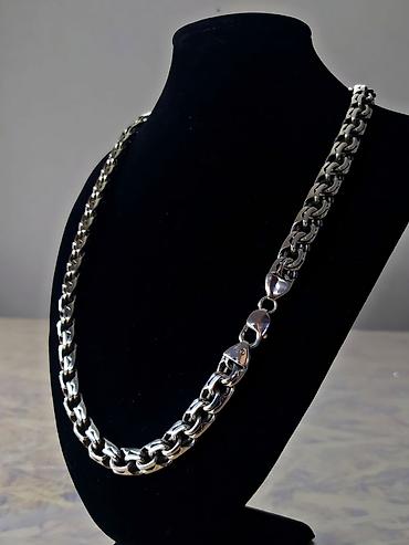 Серебряные цепочки: Серебряная цепь 150 грамм, 60 см Плетение "Классический Бисмарк" — 2