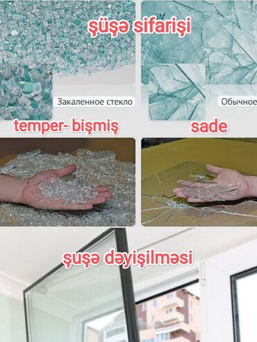 Pəncərə şüşələri: Pəncərələrdə, qapılarda ikiqat şüşə dəyişdirilməsiçirkli, qırılmış -da lalafo.az — 10 Pəncərə şüşələri: Pəncərələrdə, qapılarda ikiqat şüşə dəyişdirilməsiçirkli, qırılmış — 10