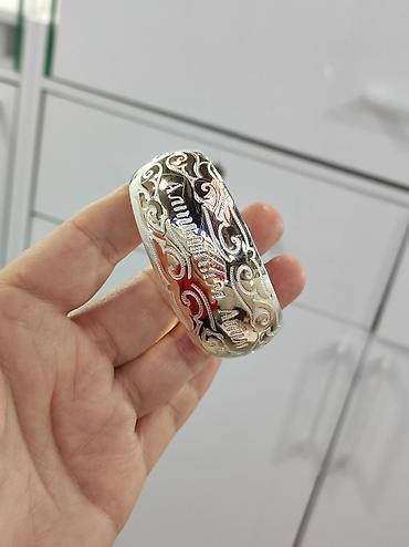 Серебряные браслеты: Билерики с надписями Серебро напыление золото 925 пробы Размеры — 2