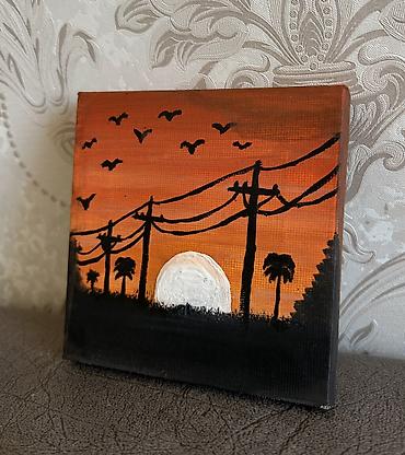 Книги и журналы: 🎨 Satılır | Orijinal əl işi rəsm 11x11 sm ölçüdə, kətan üzərində əl — 1